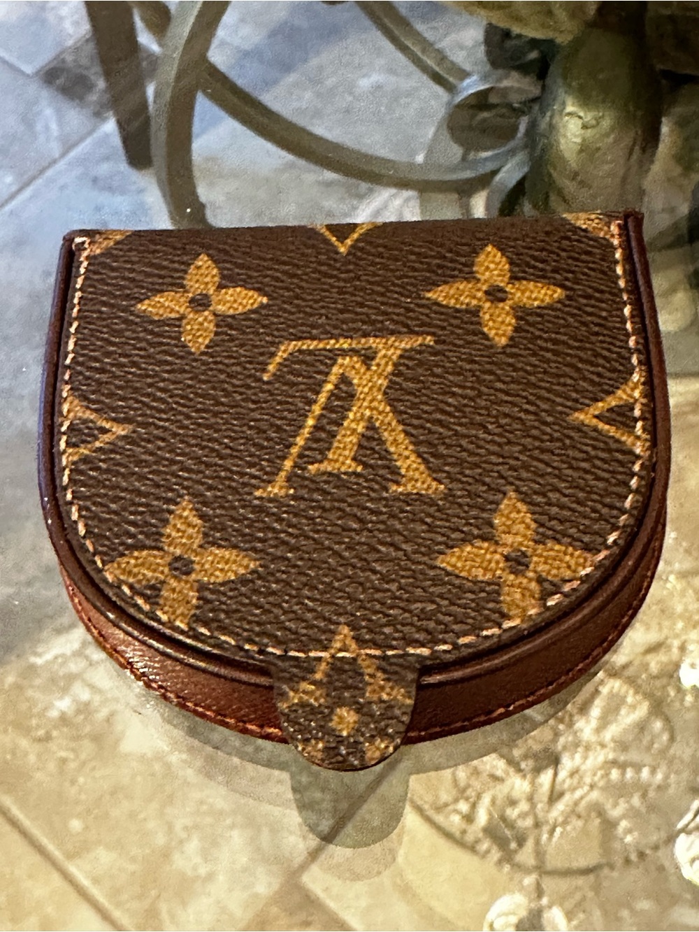 Authentic Louis Vuitton Monogram Coin Case - Brown & Tan - Picture 9 of 9
